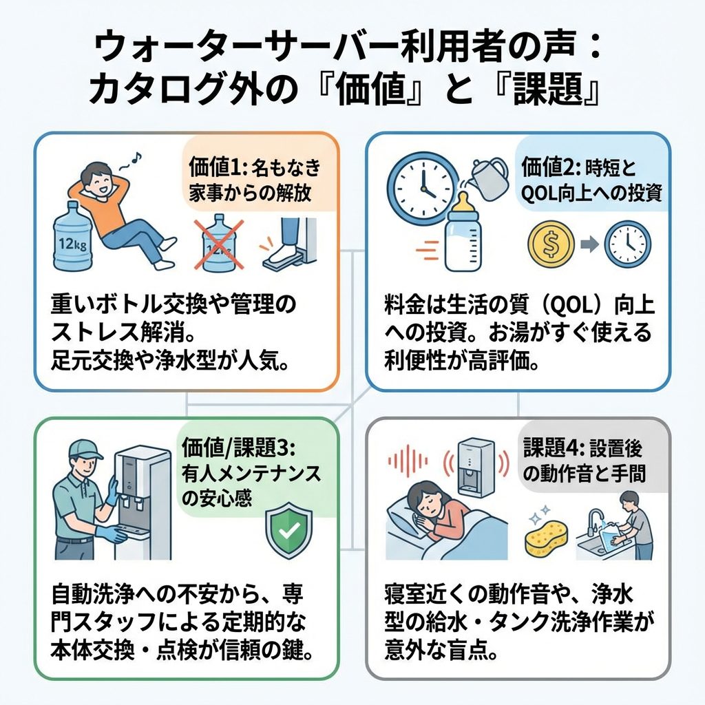 ウォーターサーバー利用者の本音から見るメリット・デメリット