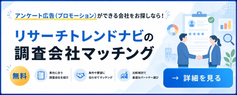 リサーチトレンドナビの調査会社マッチング