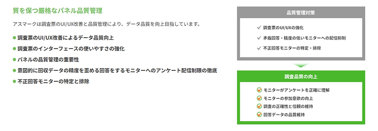 徹底したパネル品質管理